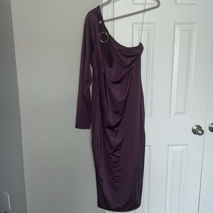 Curvy Sense One Shoulder Key Hole Dress